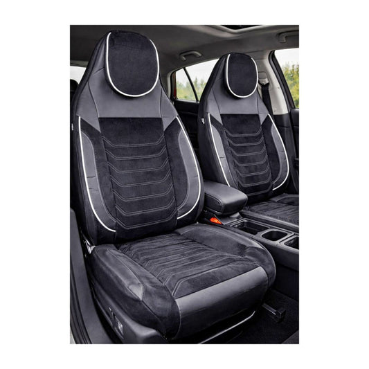 Set huse scaune auto universale idealSTORE design premium confort sporit bancheta fractionata negru-gri