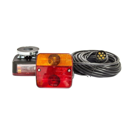 Set Lampi Magnetice idealStore Pentru Remorca, Fisa 7 pini, Cablu Intre Stopuri 2.5m, Cablu Fisa 7.5m, Tensiune 12V, Usor de Montat