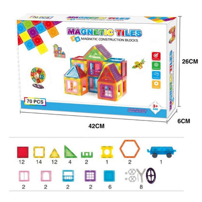 Set Inteligent de Constructie Magnetic IdealSTORE The World of Blocks 3D, 70 de piese