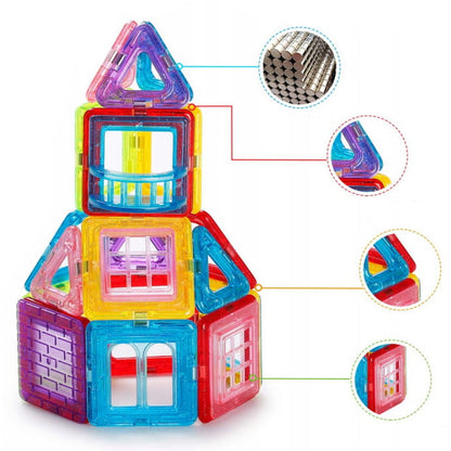 Set Inteligent de Constructie Magnetic IdealSTORE The World of Blocks 3D, 70 de piese