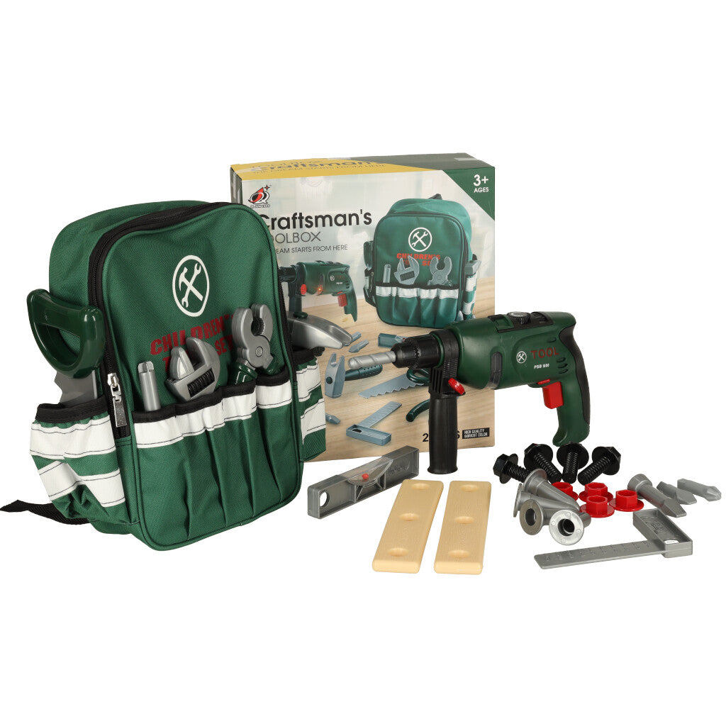 Set unelte si rucsac pentru copii, Ramiz, Verde