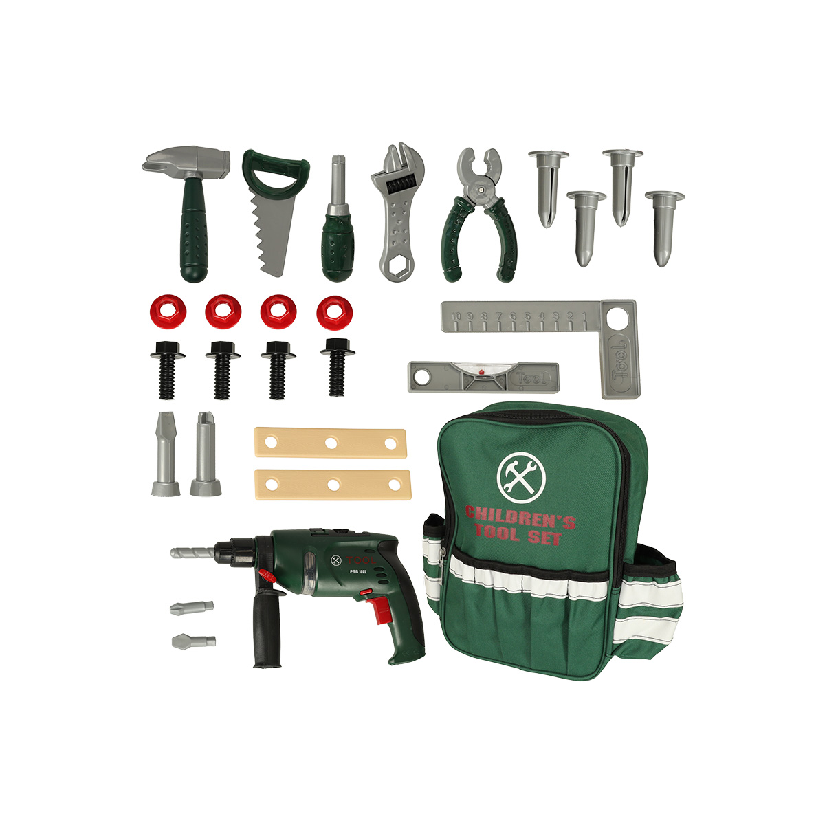 Set unelte si rucsac pentru copii, Ramiz, Verde
