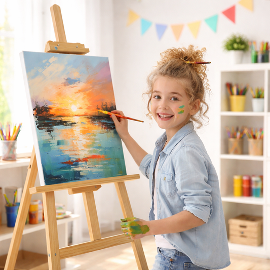 Sevalet pictura din lemn idealSTORE pliabil cu reglare inaltime 152.5 x 54 x 57 cm