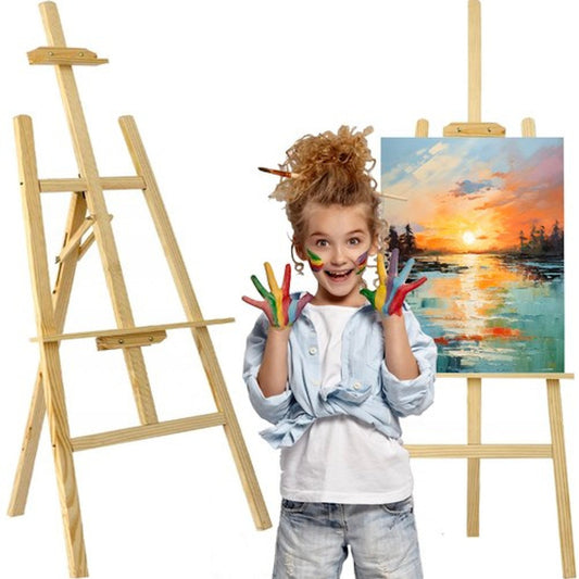 Sevalet pictura din lemn idealSTORE pliabil cu reglare inaltime 152.5 x 54 x 57 cm