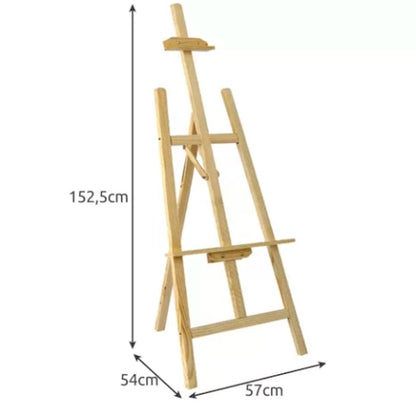 Sevalet pictura din lemn idealSTORE pliabil cu reglare inaltime 152.5 x 54 x 57 cm