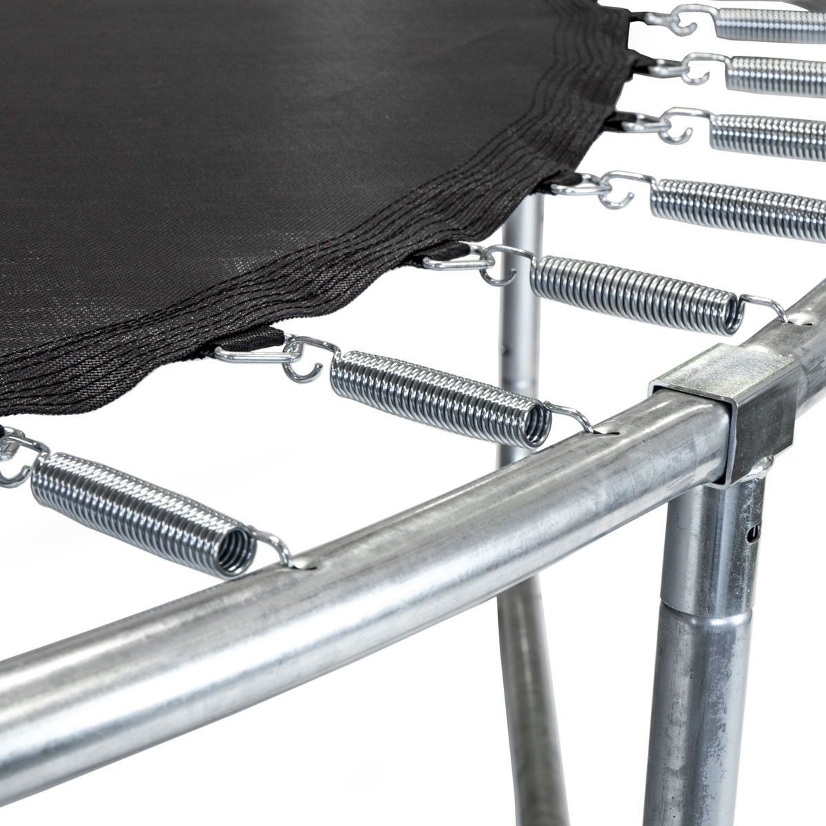 Trambulina Copii cu Plasa de Protectie si Scara, SUPER JUMP, Diametru 250 cm, Inchidere Safe Lock, Protectie Anti-Soc, Constructie Solida, Stabila, Rezistenta la Coroziune, Certificari CE-TUV-GS, Albastru/Negru