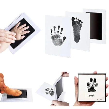 Kit amprenta cu tus, non-toxic, pentru bebelusi, dimensiuni amprenta 5.7 x 9.9 cm, negru Sim Online