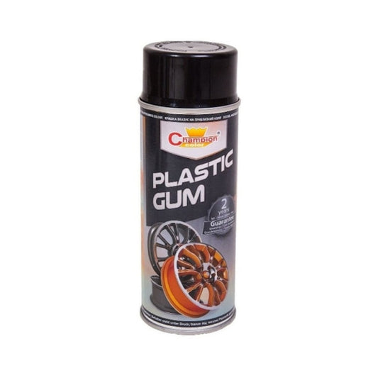 Spray vopsea Cauciucata CHAMPION idealSTORE, Profesional, culoare Negru Lucios, Aderenta Excelenta, Universal de inalta Calitate