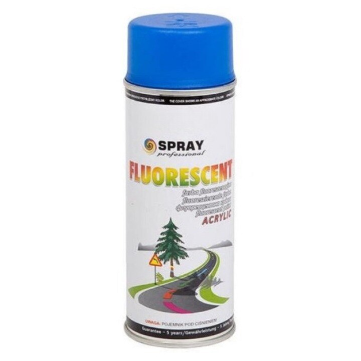 Spray Vopsea Profesional idealStore, Culoare Albastru Fluorescent, 400ML
