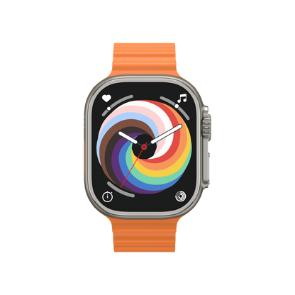 Ceas SmartWatch, DIGZ, Carcasa UltraSlim, 2.2' 49 mm IPS Touch, Apel Bluetooth, Oximetru SpO2, Monitorizare Ritm Cardiac si Tensiune Arteriala, Notificari Apel si Retele Sociale, Multi Sport, Calorii, Portocaliu