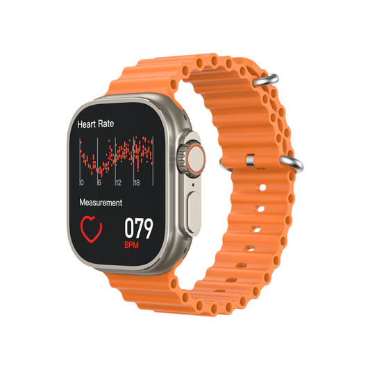 Ceas SmartWatch, DIGZ, Carcasa UltraSlim, 2.2' 49 mm IPS Touch, Apel Bluetooth, Oximetru SpO2, Monitorizare Ritm Cardiac si Tensiune Arteriala, Notificari Apel si Retele Sociale, Multi Sport, Calorii, Portocaliu