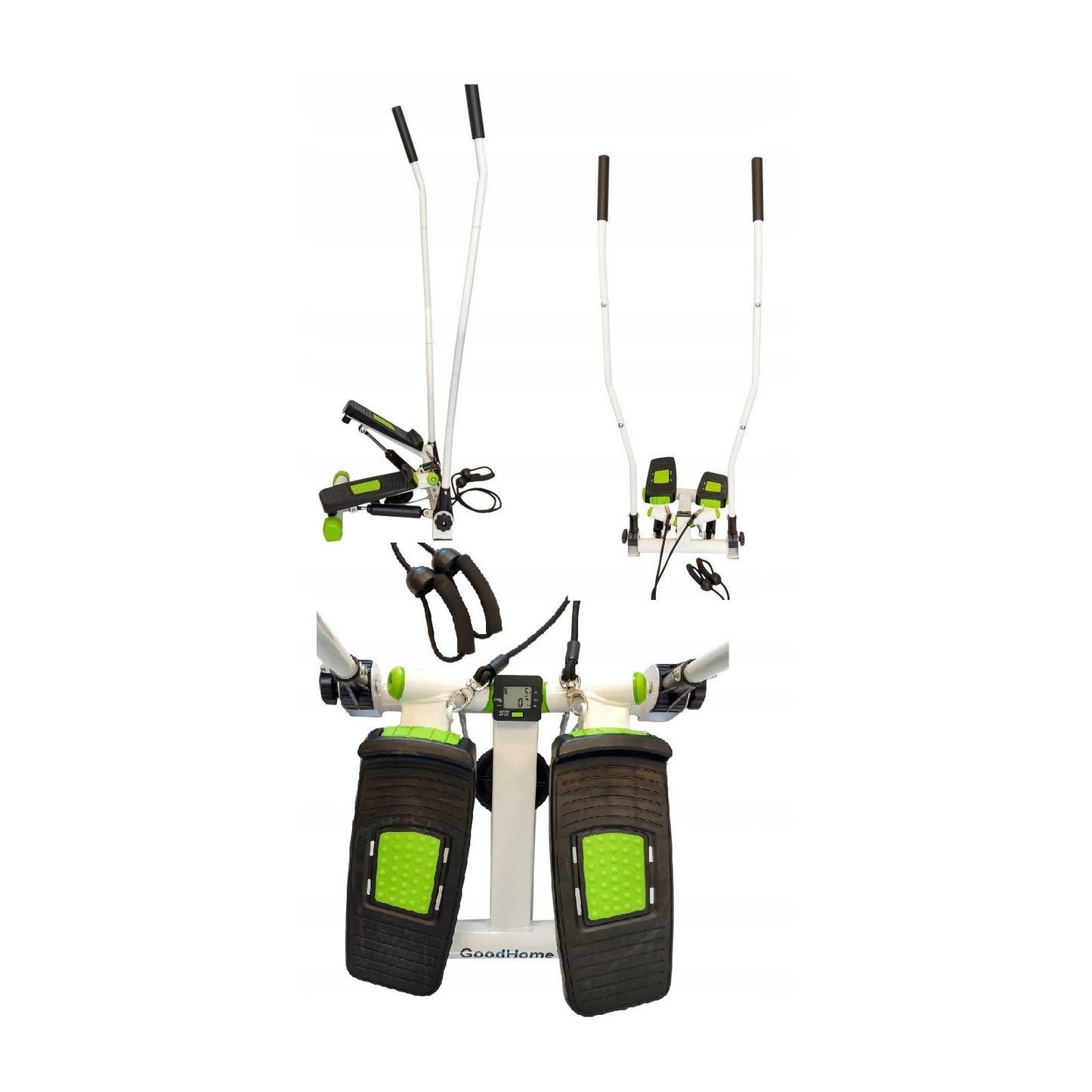 Stepper Reglabil idealSTORE cu Manere Antiderapante si Corzi Elastice, Sistem Twist, Calculator 5 Functii