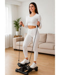 Stepper reglabil cu corzi pentru fitness IDEALSTORE Black Edition