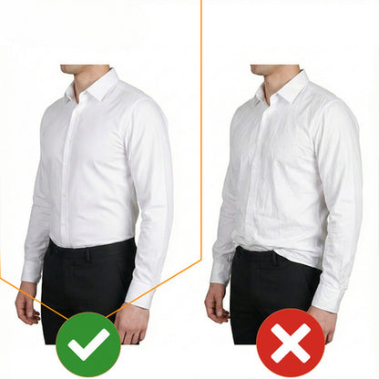Bretele suport camasa idealSTORE reglabile, elastice antialunecare, prindere sigura, negru
