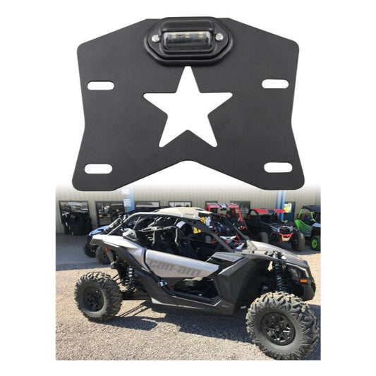 Suport Numar Inmatriculare idealSTORE 12V cu Lampa LED ATV/UTV compatibil MAVERICK, Commander Defender, Outlander Renegade