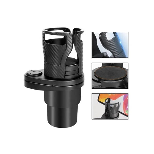 Suport Pahar Multifunctional idealSTORE, Rotativ cu Baza Ajustabila, Negru+ Carbon