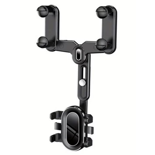 Suport Rotativ Auto pentru Telefon cu Sistem de Prindere pe Oglinda, Reglare si Ajustare, Durabil, Rotirea la 360 de Grade, Latime Telefon cuprinsa intre 6 - 9, 5 cm, Universal