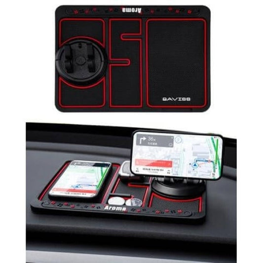 Suport Telefon Multifunctional idealSTORE Antiderapant cu Odorizant, Dimensiune 25 cm x 19 cm, Materialul nu Permite Alunecarea Telefonului si nici Alunecarea Covorasului de pe bordul Masinii