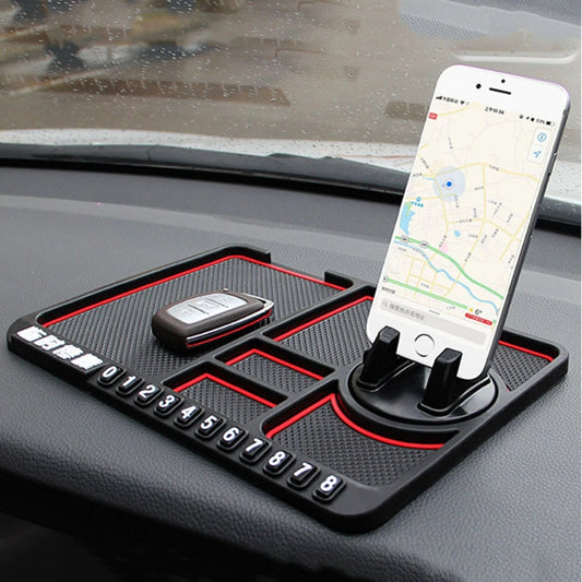 Suport Telefon Multifunctional idealSTORE Antiderapant, Dimensiune 25,6 cm x 18 cm, Materialul nu Permite Alunecarea Telefonului si nici Alunecarea Covorasului de pe bordul Masinii