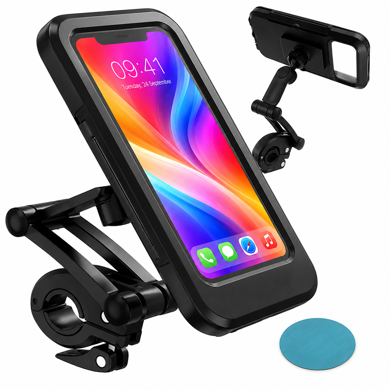 Suport Telefon Bicicleta idealSTORE Impermeabil cu Rotire 360 si Fixare pe Ghidon