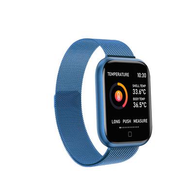 Ceas SmartWatch CRISTAL TIME 80 Fashion, Display IPS color TFT de 1.3 inch, Masurarea ritmului cardiac, Monitorizarea somnului, Muzica si Fotografii, Memento, Albastru