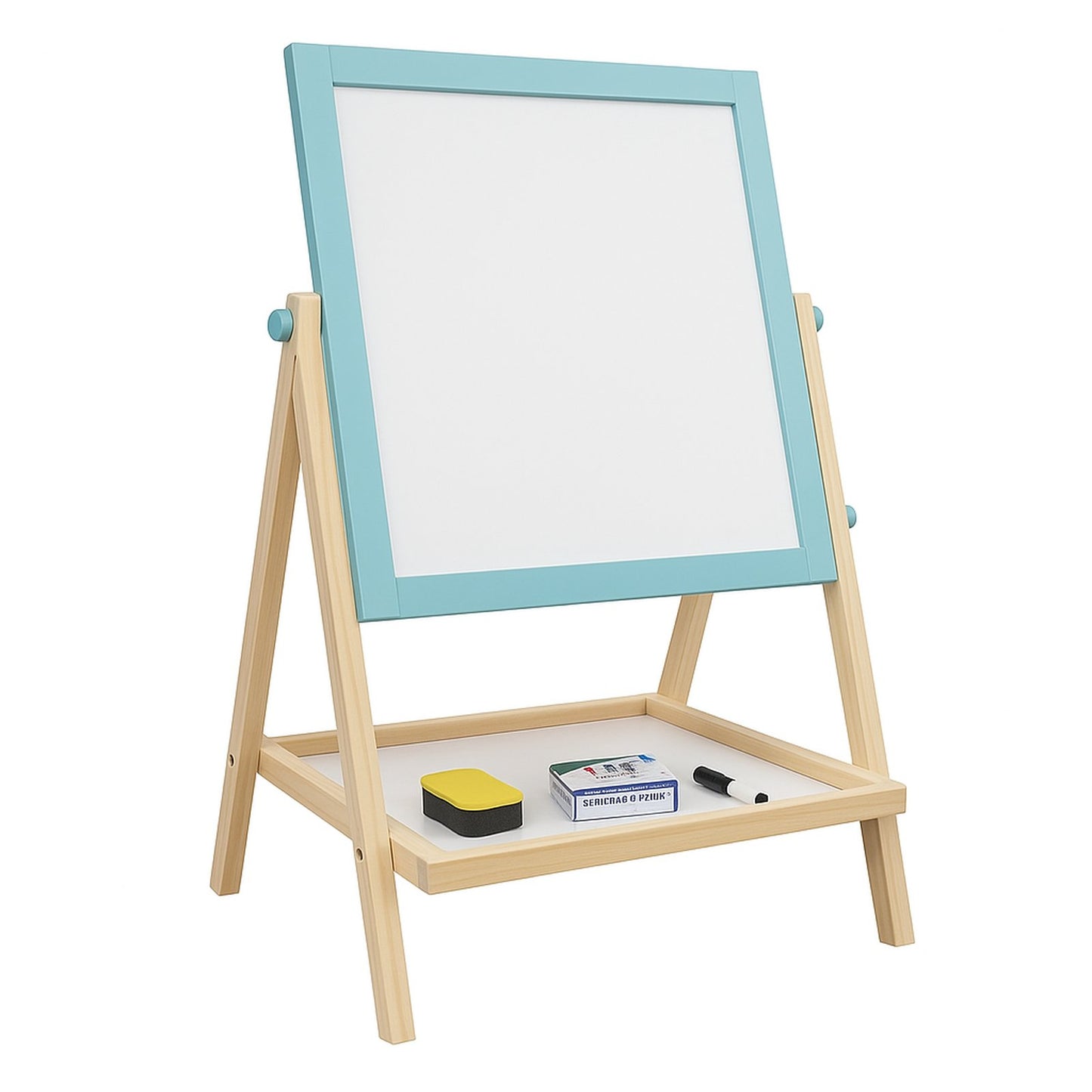 Tabla educativa 2in1 din lemn IdealStore cu fata magnetica si creta