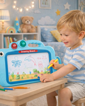Tablita magnetica copii Funny Fish cu stampile si suprafata de desen