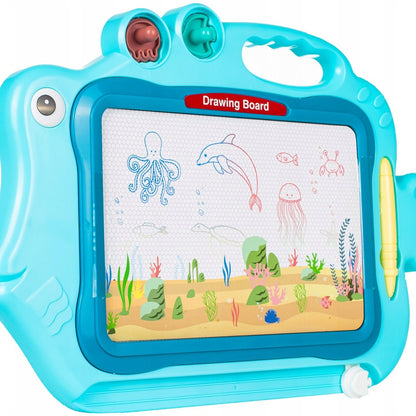 Tablita magnetica copii Funny Fish cu stampile si suprafata de desen