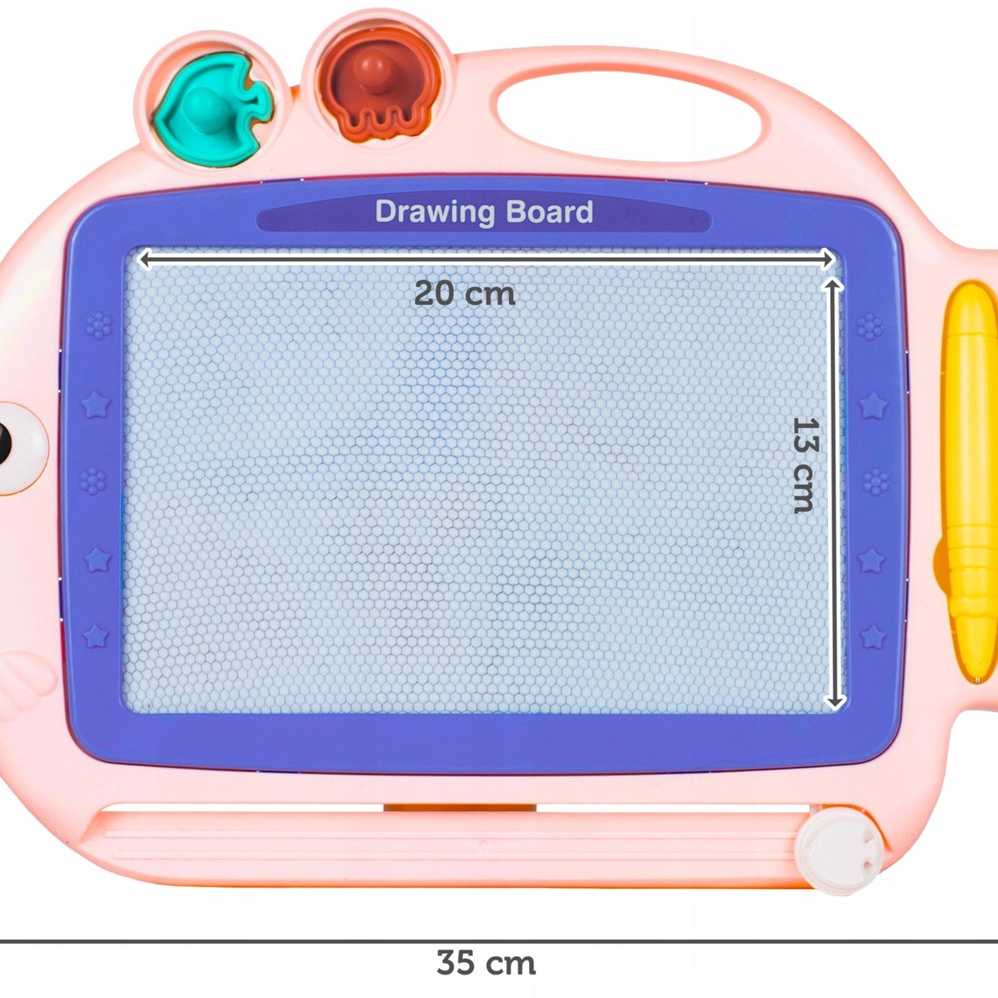 Tablita magnetica Funny Fish IdealStore cu 4 campuri colorate