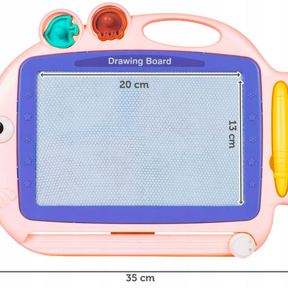 Tablita magnetica Funny Fish IdealStore cu 4 campuri colorate