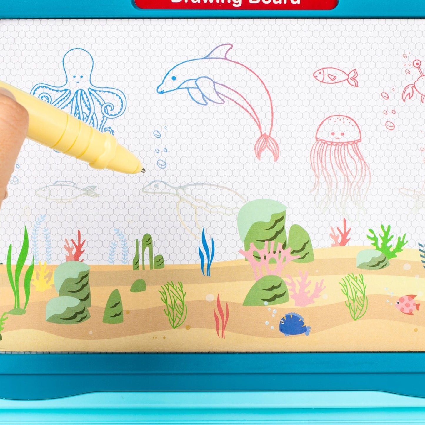Tablita magnetica copii Funny Fish cu stampile si suprafata de desen