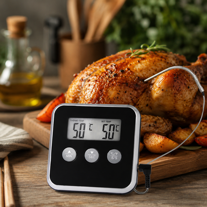 Termometru Digital de Bucatarie idealSTORE cu Sonda Inox si Afisaj LCD