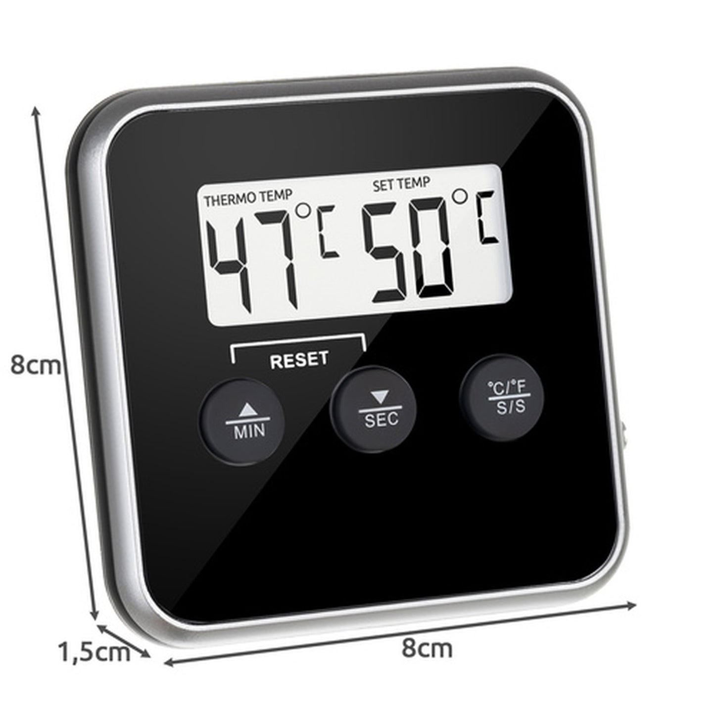 Termometru Digital de Bucatarie idealSTORE cu Sonda Inox si Afisaj LCD