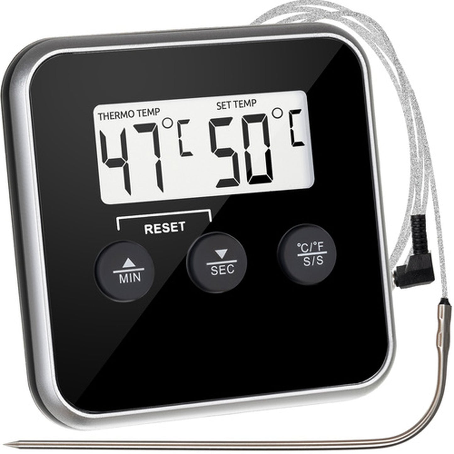 Termometru Digital de Bucatarie idealSTORE cu Sonda Inox si Afisaj LCD