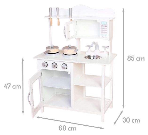 Bucatarie din lemn pentru copii cu accesorii Ecotoys