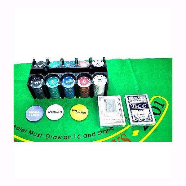 Set Joc de Poker cu 200 Jetoane si Cutie Metalica + Accesorii Complete