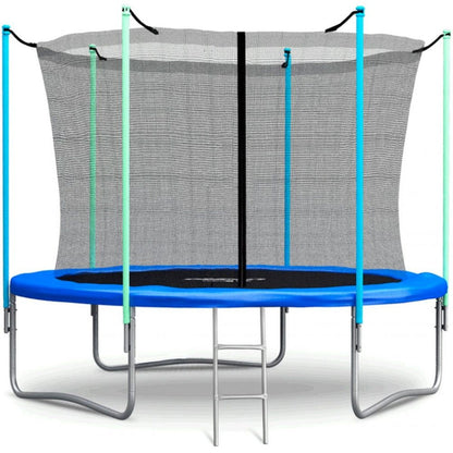 Trambulina pentru copii idealSTORE, Diametru 312 cm, Fabricata din Otel, 54 de arcuri, Sarcina 150 de Kg, Scara de Acces