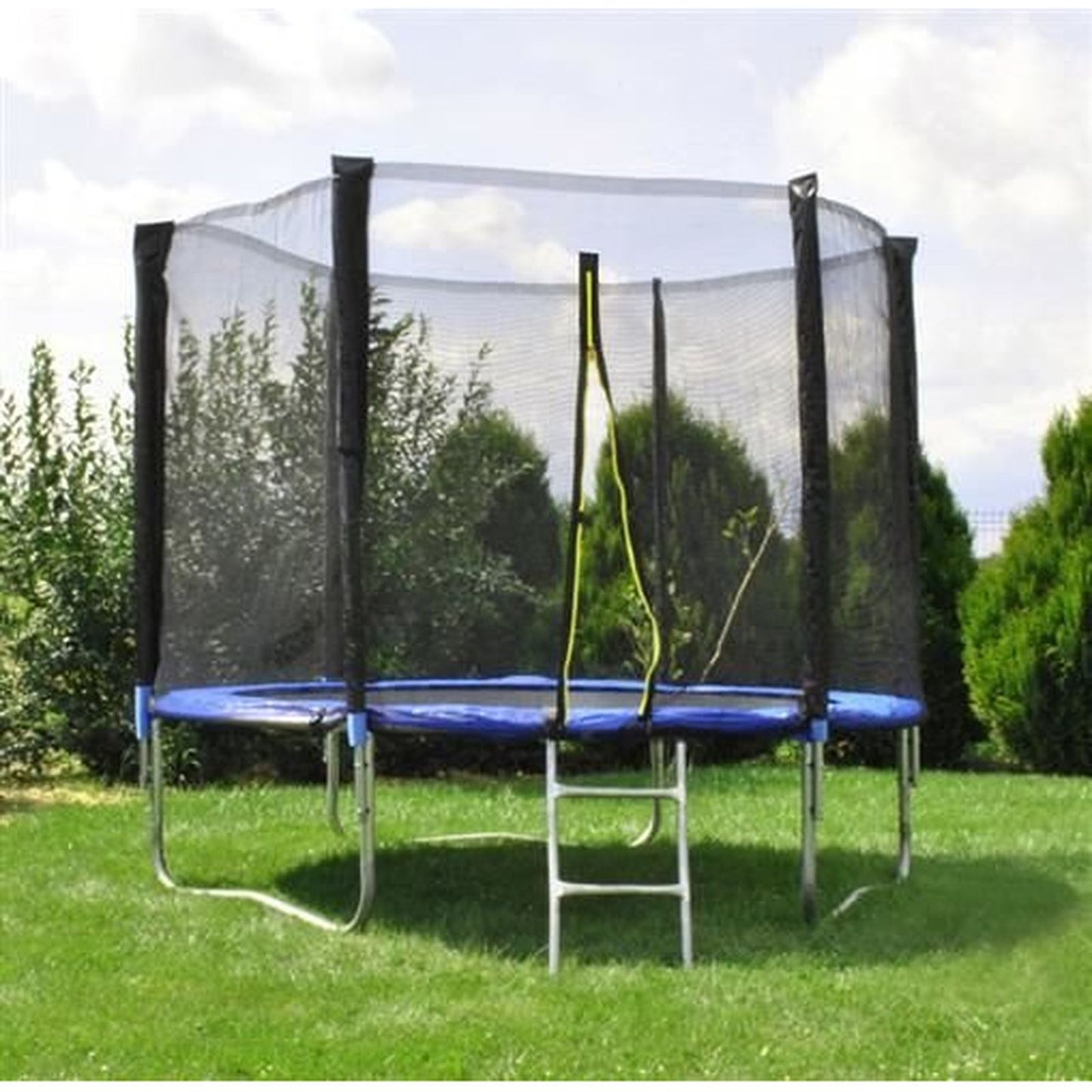 Trambulina copii idealSTORE, Diametru 183 cm, Fabricata din Otel, 42 de arcuri, Sarcina 150 de Kg, Scara de Acces