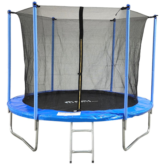 Trambulina copii idealSTORE, Diametru 183 cm, Fabricata din Otel, 42 de arcuri, Sarcina 150 de Kg, Scara de Acces