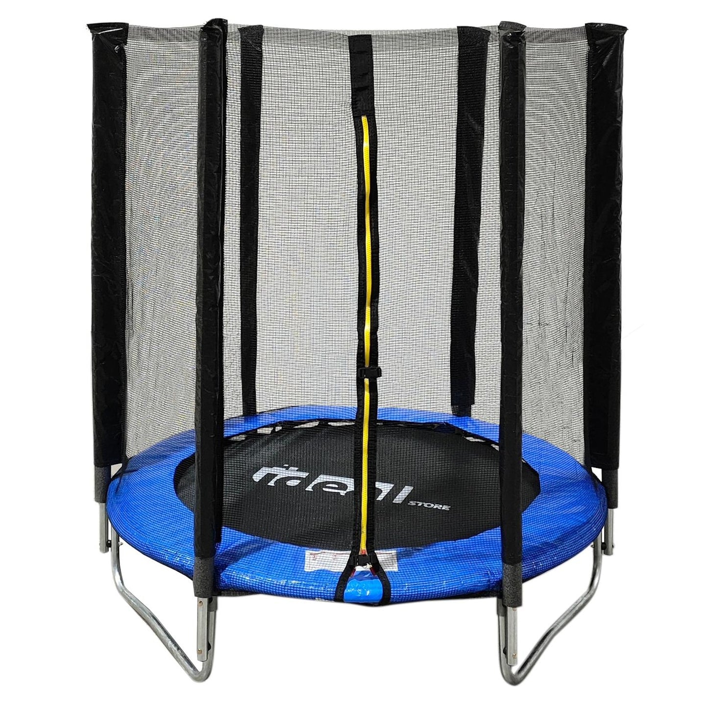 Trambulina pentru copii cu plasa de protectie IDL, FREEDOM JUNIOR JUMP COLLECTION, Diametru 140 cm, Fabricata din Otel, Echipata cu 30 de arcuri galvanizate de Sustinere ce suporta pana la 100 de Kg, Rezistenta la intemperii si la Razele UV, Certificat de