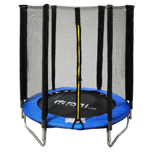 Trambulina pentru copii cu plasa de protectie IDL, FREEDOM JUNIOR JUMP COLLECTION, Diametru 140 cm, Fabricata din Otel, Echipata cu 30 de arcuri galvanizate de Sustinere ce suporta pana la 100 de Kg, Rezistenta la intemperii si la Razele UV, Certificat de