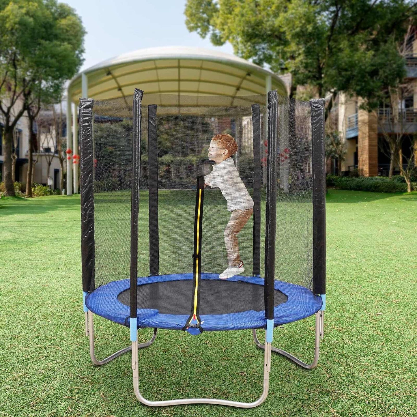 Trambulina pentru copii cu plasa de protectie idealSTORE Freedom Junior 140 cm