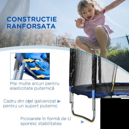 Trambulina pentru copii cu plasa de protectie idealSTORE Freedom Junior 140 cm