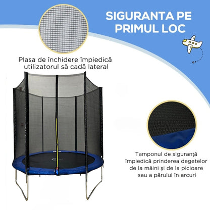 Trambulina pentru copii cu plasa de protectie idealSTORE Freedom Junior 140 cm