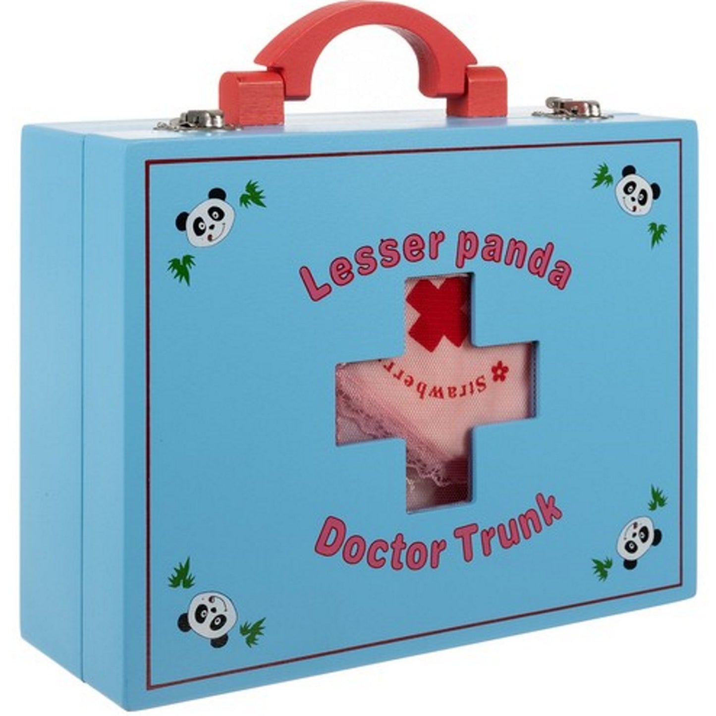 Trusa medicala dentist din lemn pentru copii Doctor Panda cu valiza