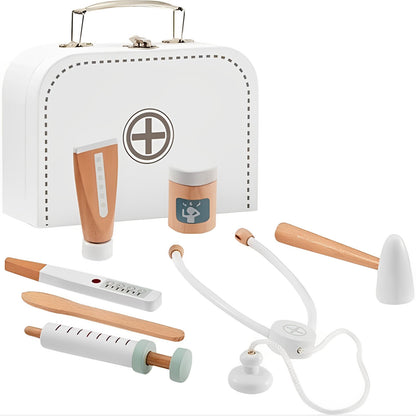 Trusa medicala din lemn pentru copii Deluxe cu accesorii