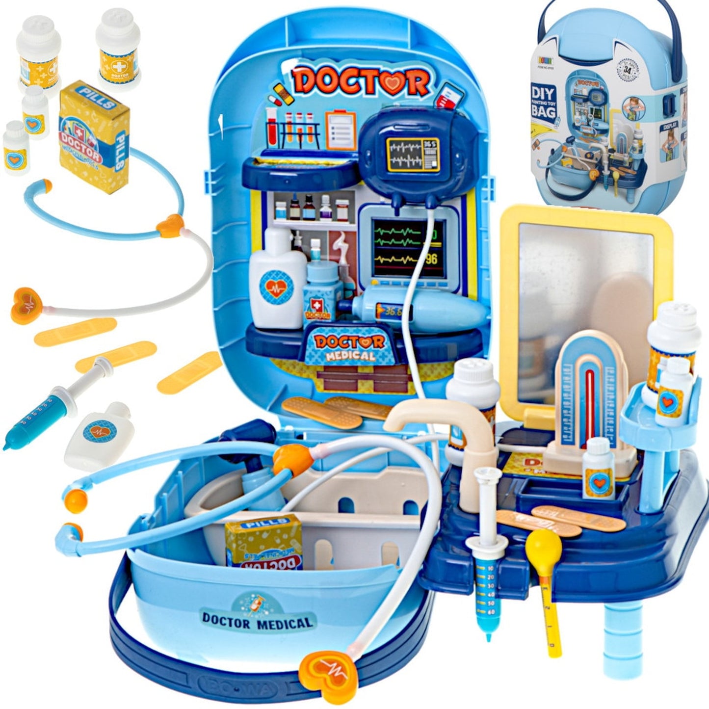 Trusa Medicala Copii Rescue Doctor IdealStore 34 Piese Tip Valiza