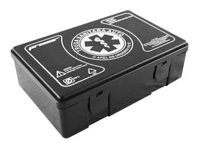 Kit siguranta rutiera 5 ani valabil: Trusa medicala auto prim ajutor + Stingator auto reincarcabil