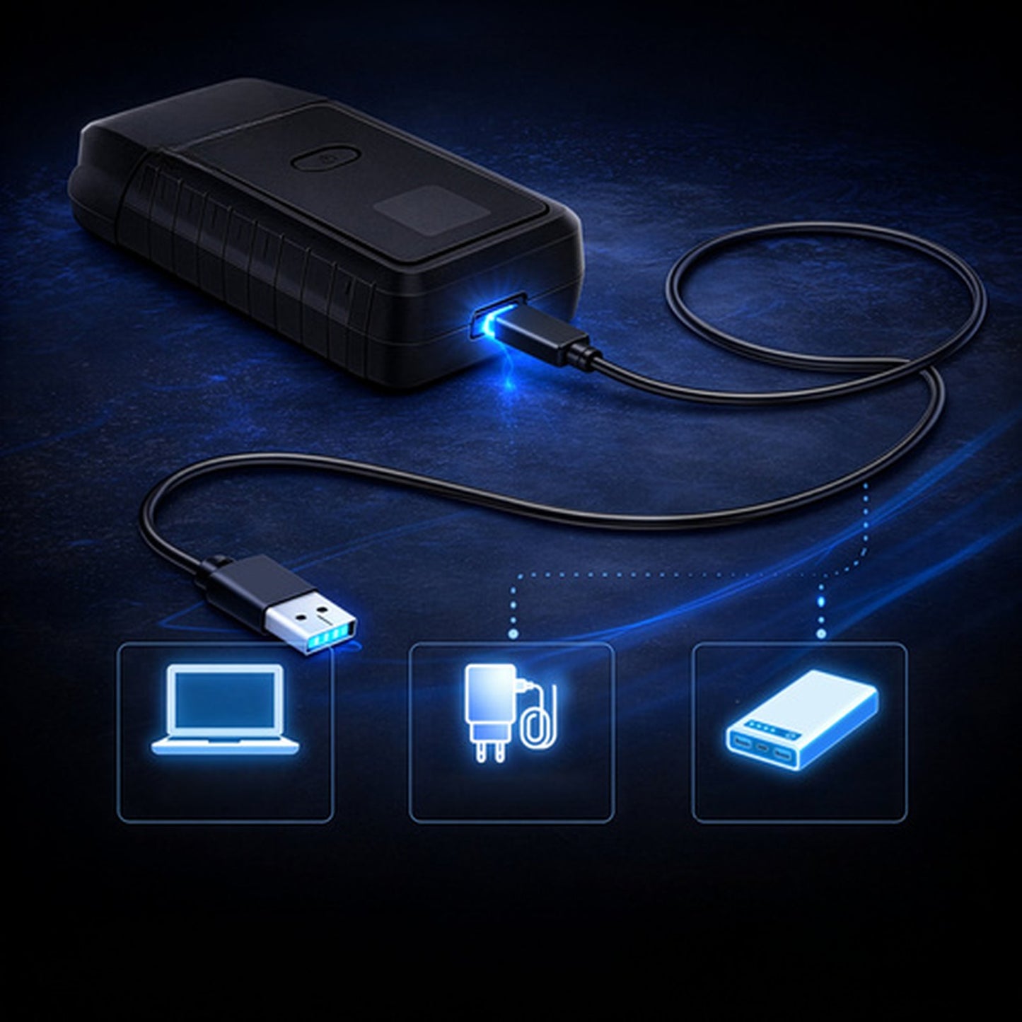 Aparat Electric de Ras Barba idealSTORE cu 3 Capete Rotative, Afisaj LED, Reincarcabil USB
