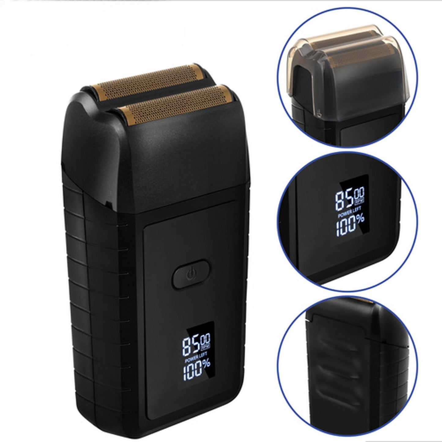 Aparat Electric de Ras Barba idealSTORE cu 3 Capete Rotative, Afisaj LED, Reincarcabil USB